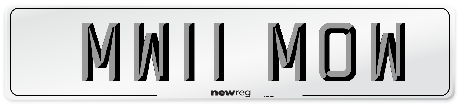 MW11 MOW Number Plate from New Reg